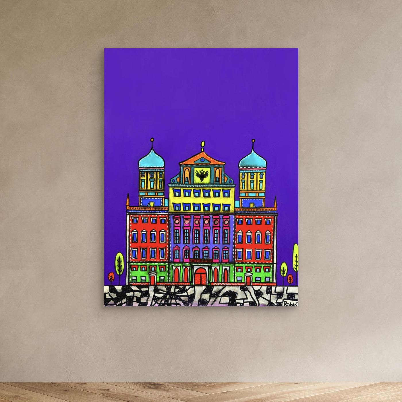 Augsburg braucht mehr Farben | Augsburger Rathaus | Art  CANVAS Print by Ditha de Rablo 